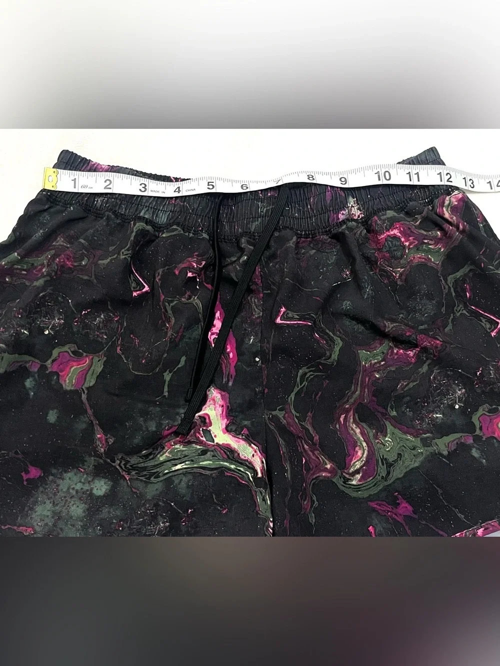 Champion Women’s Black Marble Print Athletic Running Shorts with Liner Sz Small